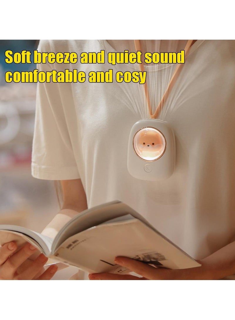 CMGTYYD Portable Fan Rechargeable Handheld Fan USB Small Battery Operated Neck Fans Hand-free with Night Light - Image 4