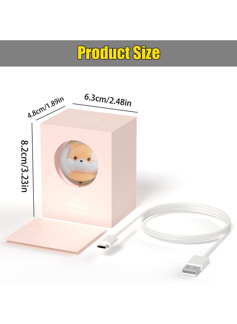 CMGTYYD Portable Fan Rechargeable Handheld Fan USB Small Battery Operated Neck Fans Hand-free with Night Light - Image 2