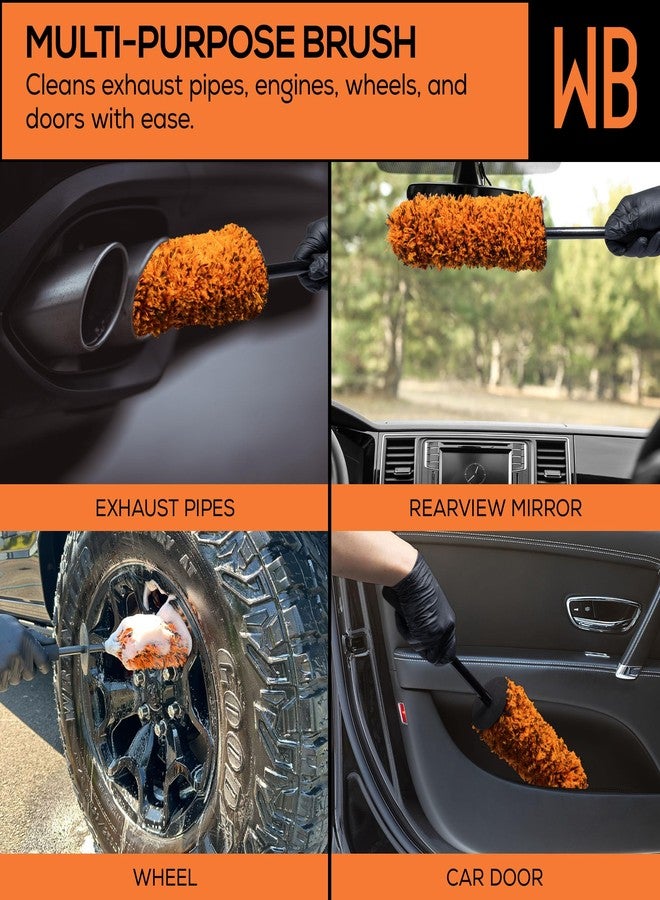 suds.lab Suds Lab WB Microfiber Wheel Cleaning Brush - Multipurpose Rim and Wheel Microfiber Scrubber - Clean Hard to Reach Spots - 16" Total Length - Image 4