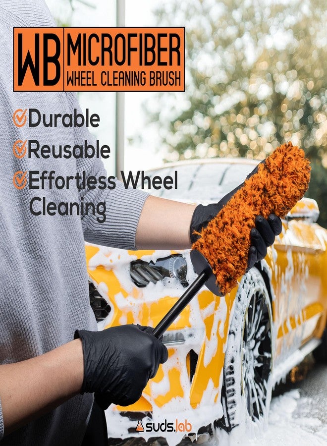 suds.lab Suds Lab WB Microfiber Wheel Cleaning Brush - Multipurpose Rim and Wheel Microfiber Scrubber - Clean Hard to Reach Spots - 16" Total Length - Image 5