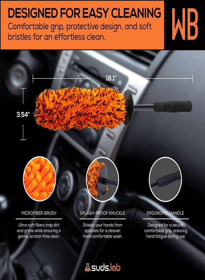 suds.lab Suds Lab WB Microfiber Wheel Cleaning Brush - Multipurpose Rim and Wheel Microfiber Scrubber - Clean Hard to Reach Spots - 16" Total Length - Image 3