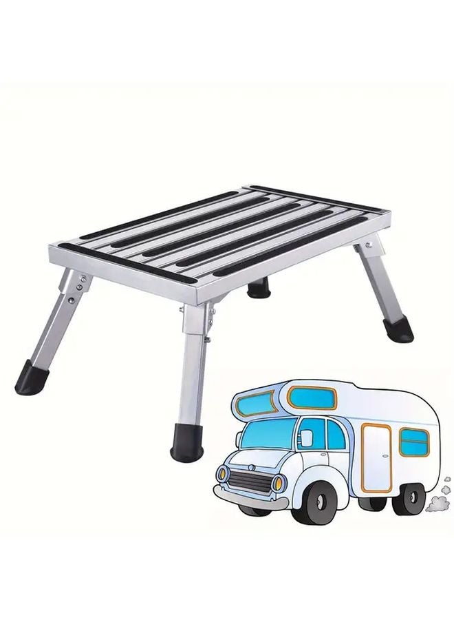 Aluminum Alloy Portable Folding Step Stool Ladder For Car RV Outdoor Workbench - Image 1