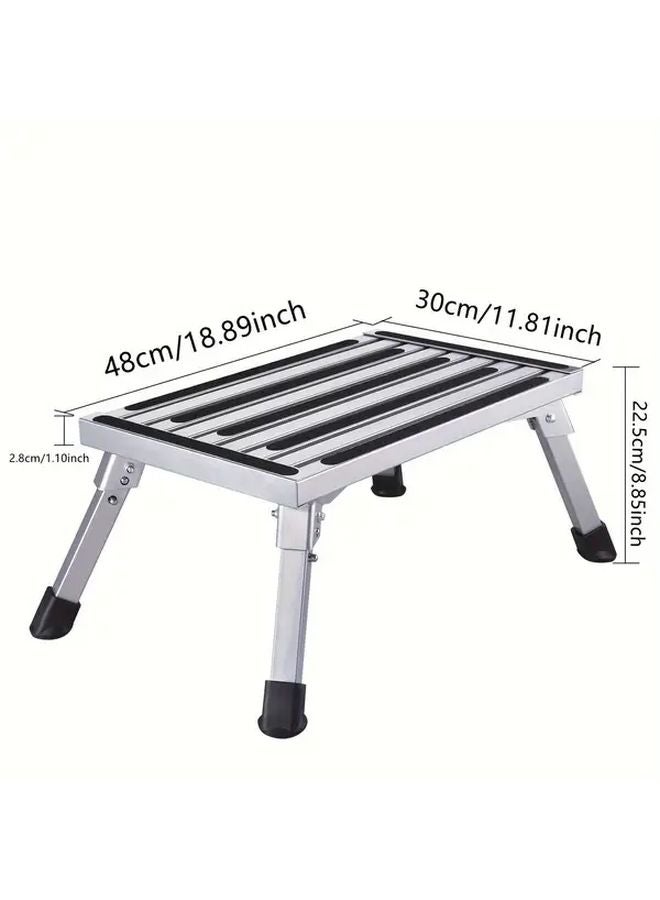 Aluminum Alloy Portable Folding Step Stool Ladder For Car RV Outdoor Workbench - Image 2