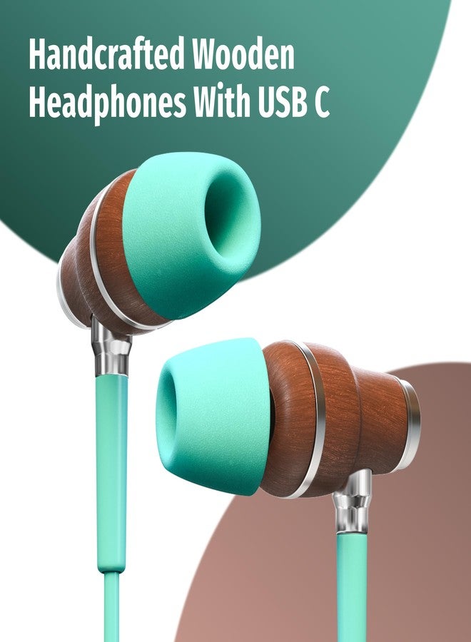 Symphonized Premium Wooden iPhone Earphones Wired (USB C) Deep Bass Sound, 3D Sound, Microphone Volume Control, 90% Noise Cancelling for Type C Devices. Earphones for iPhone 15 to 16 & Android - Image 5