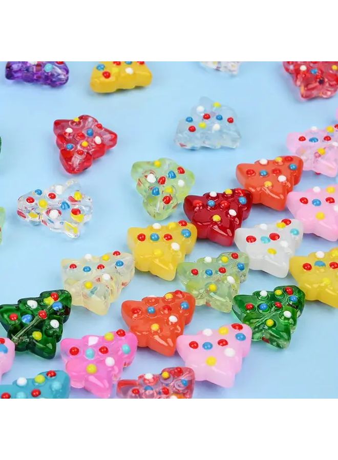 10 Pack Glass Christmas Trees Color 5 For Holiday Decorations DIY Craft Gifts - Image 2