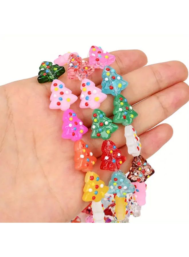 10 Pack Glass Christmas Trees Color 5 For Holiday Decorations DIY Craft Gifts - Image 3