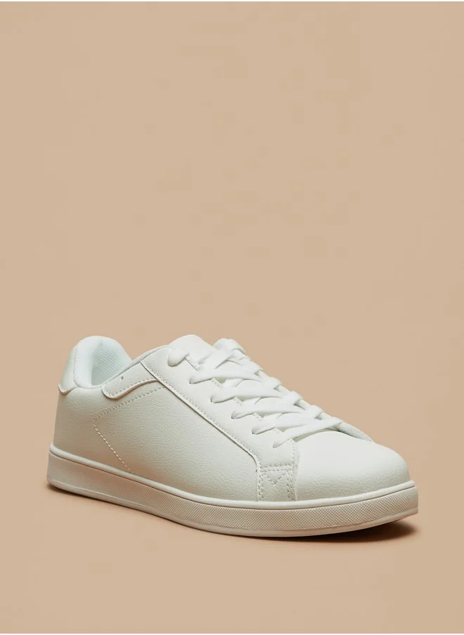 MISSY Missy Monotone Low Ankle Sneakers with Lace-Up Closure