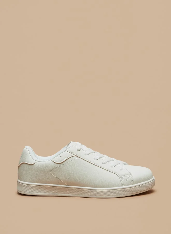 MISSY Missy Monotone Low Ankle Sneakers with Lace-Up Closure