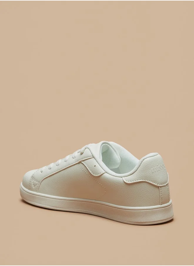 ميسي Missy Monotone Low Ankle Sneakers with Lace-Up Closure