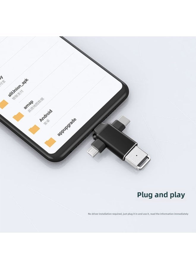 Applicable To Apple Huawei Typec Adapter OTG Three-in-one Tablet Reading USB Mouse USB3.0 Converter-Number Of Interfaces:OTG 2-in -1 Adapter Black  - Image 3