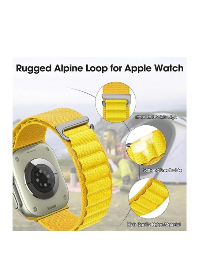 Generic - Tin Tech Compatible with Apple Watch Series Ultra/Ultra 2 Band 49mm, 45mm, 44mm, 42mm, Nylon Sport Loop Band for Apple Watch Ultra/SE 1/2/3/4/5/6/7/8,– yellow - Image 1