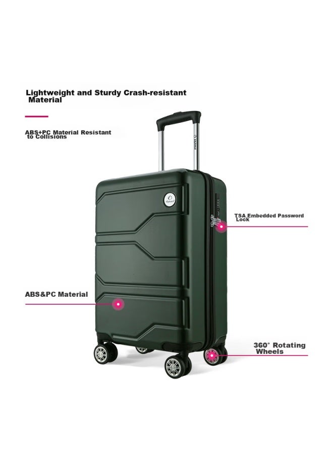 الدبلوماسي Diplomat Foreign Official Business حقيبة سفر دوارة، أمتعة سفر، حقيبة بقفل توافقية TSA، TC-6902، أخضر، 20 بوصة - Image 1