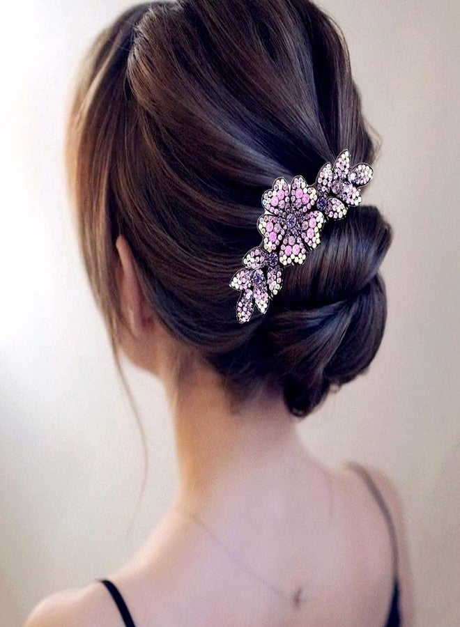 GLNRM Flower Rhinestone Hair Comb for Women - 11.5cm x 4.5cm - 1 Pc - Female - All Hair Types - Decorative Elegant - Floral - Wedding, Party, Gift - Image 5