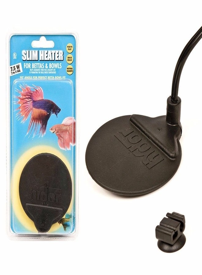 Hydor Betta Bowl Slim Fish Tank Heater, 7.5-watt, measures 3.5 inches round, black; For tanks 2-5 gallons - Image 1