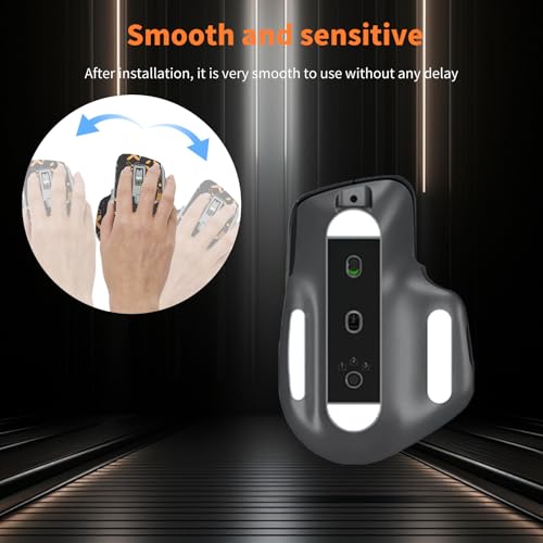 NOUKAJU Mouse Grip Tape for Logitech MX Master 3S, Rounded Curved Edges Mouse Feet Skates,Self-Adhesive PreCut Sweat-Resistant Professional Mice Upgrade Kit(Foot pad + Black-Gold Mouse Tape) - Image 4