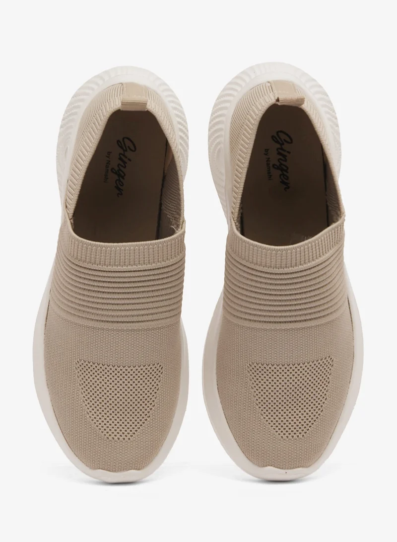 Ginger beige Cushioned Slip-Ons for Women | Best Price UAE