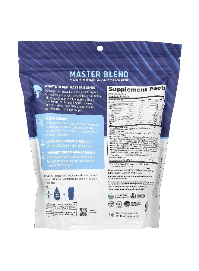 Om Mushrooms, Master Blend, Plant Protein, Creamy Vanilla, 1.14 lbs (518 g) - Image 2