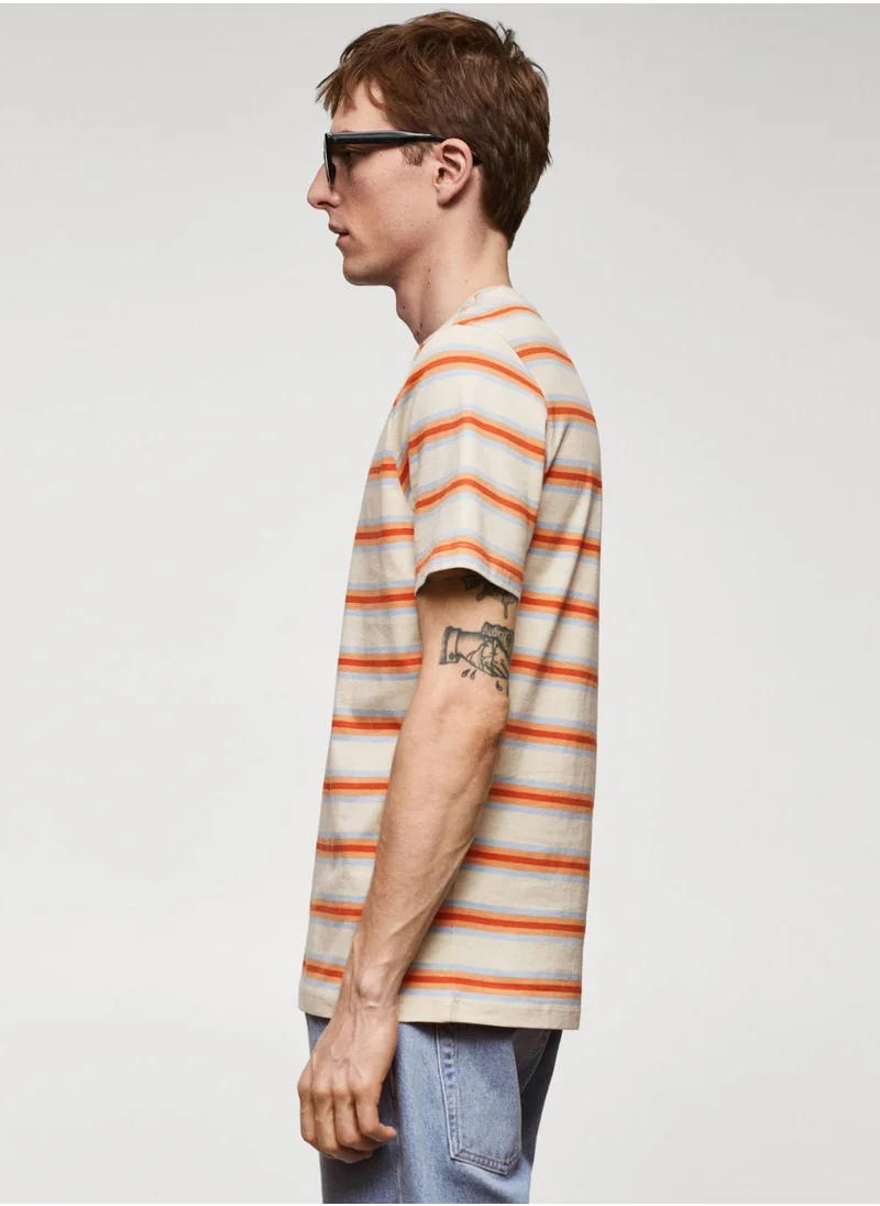 Mango Man Stripe Crew Neck T-Shirt