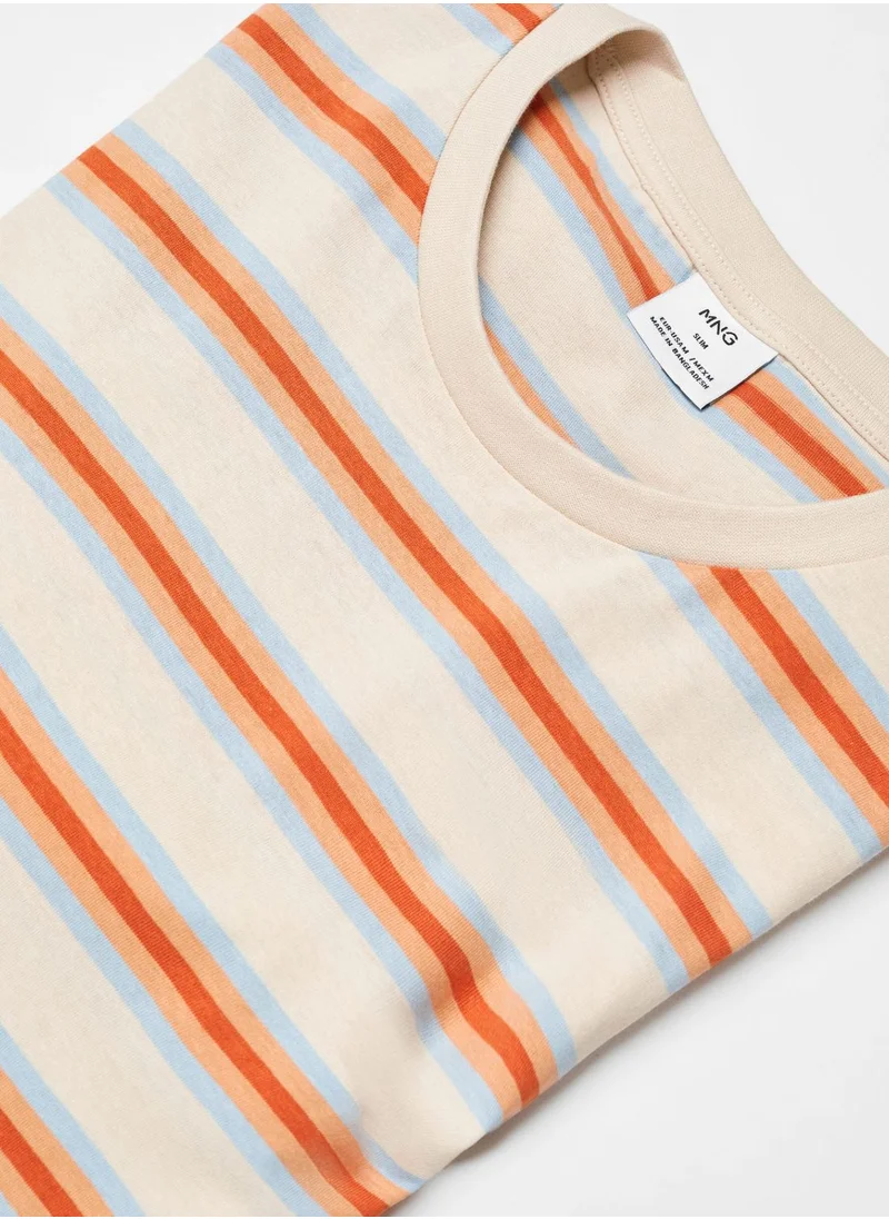 Mango Man Stripe Crew Neck T-Shirt