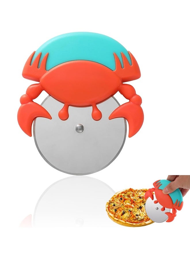 1 PACK Pizza Cutter Wheel Cover Red Pizza Cutter Wheel with Large Blades Non-slip Rustproof Effortless Rocker Style Pizza Cutter Protective Blade Cover Heavy Duty Slicer Right Left Handed Use - Image 1