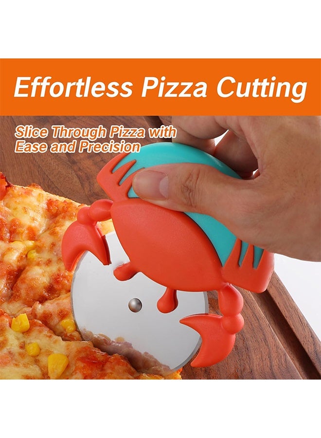 1 PACK Pizza Cutter Wheel Cover Red Pizza Cutter Wheel with Large Blades Non-slip Rustproof Effortless Rocker Style Pizza Cutter Protective Blade Cover Heavy Duty Slicer Right Left Handed Use - Image 2