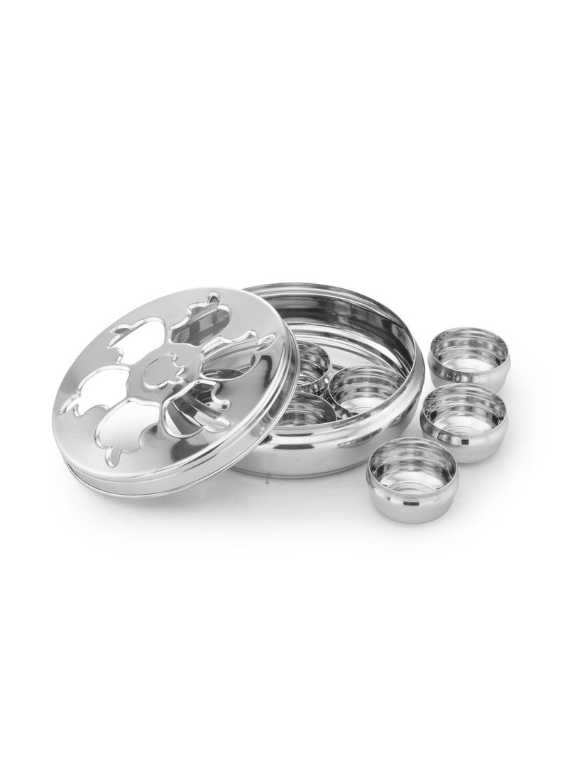 Expresso Expresso Apple Spice Box Stainless Steel Large | Masala Dabba Steel Masala Box for Kitchen Steel | Masala Dani for Kitchen See through lid 7 containers.  - Image 2