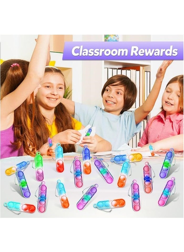 null - 30 PCS Pop Keychain Bulk Party Favors, Mini Pop Keychain Sensory Toys for Kids Stocking Stuffers, Birthday & Classroom Prizes, Fidget & Stress Relief Toys - Image 1