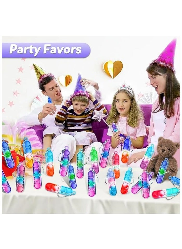null - 30 PCS Pop Keychain Bulk Party Favors, Mini Pop Keychain Sensory Toys for Kids Stocking Stuffers, Birthday & Classroom Prizes, Fidget & Stress Relief Toys - Image 1