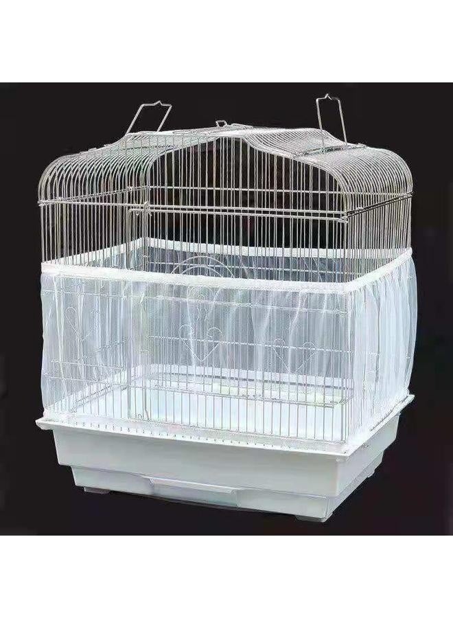 Generic style Bird Cage Seed Catcher, Large, Stretchy Form Fitting Mesh Skirt Cover for Parrot Enclosures, Light and Breathable Fabric, Prevent Scatter and Mess, Reusable, Adjustable, Lightweight, White - Image 2