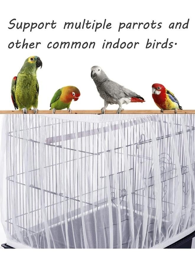 Generic style Bird Cage Seed Catcher, Large, Stretchy Form Fitting Mesh Skirt Cover for Parrot Enclosures, Light and Breathable Fabric, Prevent Scatter and Mess, Reusable, Adjustable, Lightweight, White - Image 5