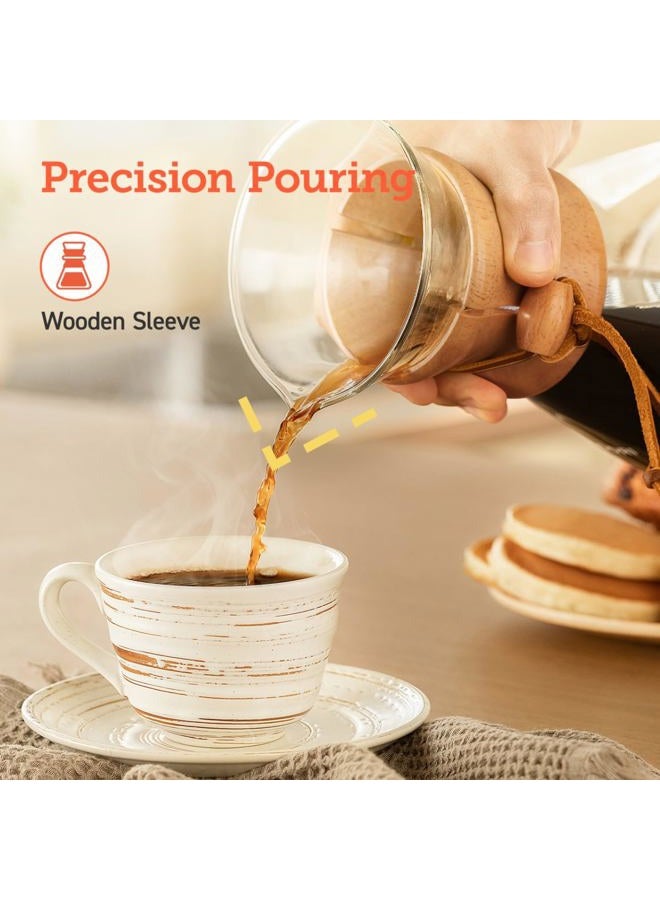COSORI Pour Over Coffee Maker with Double Layer Stainless Steel Filter, 8-Cup, 34oz, Drip Coffee Maker, Coffee Dripper Brewer, High Heat Resistant Carafe, also for Camping, Hiking - Image 5