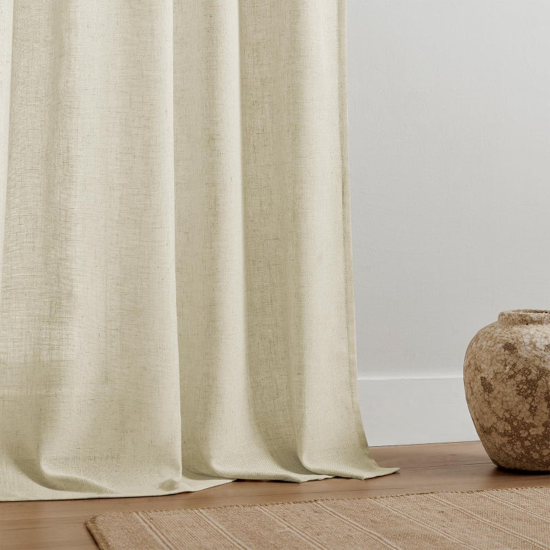 Joydeco Linen Curtains 96 Inch Length 2 Panel Sets,Light Filtering Curtains for Bedroom 52 Inch Wide Living Room Drapes with Back Tabs & Rod Pockets (W52 x L96 Inch, Linen) - Image 4