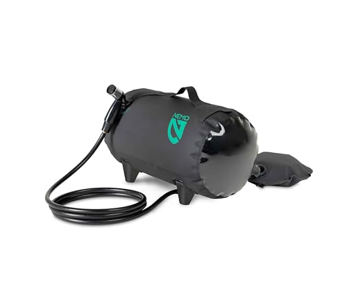 NEMO Equipment Helio Portable Pressure Camp Shower - 11 Liter - Black/Dark Verglas - Image 1