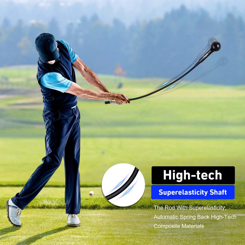Balight Golf Swing Trainer Aid and Correction for Strength Grip Tempo & Flexibility Training Suit for Indoor Practice Chipping Hitting Golf Accessories (48 Inches, Black) - Image 2