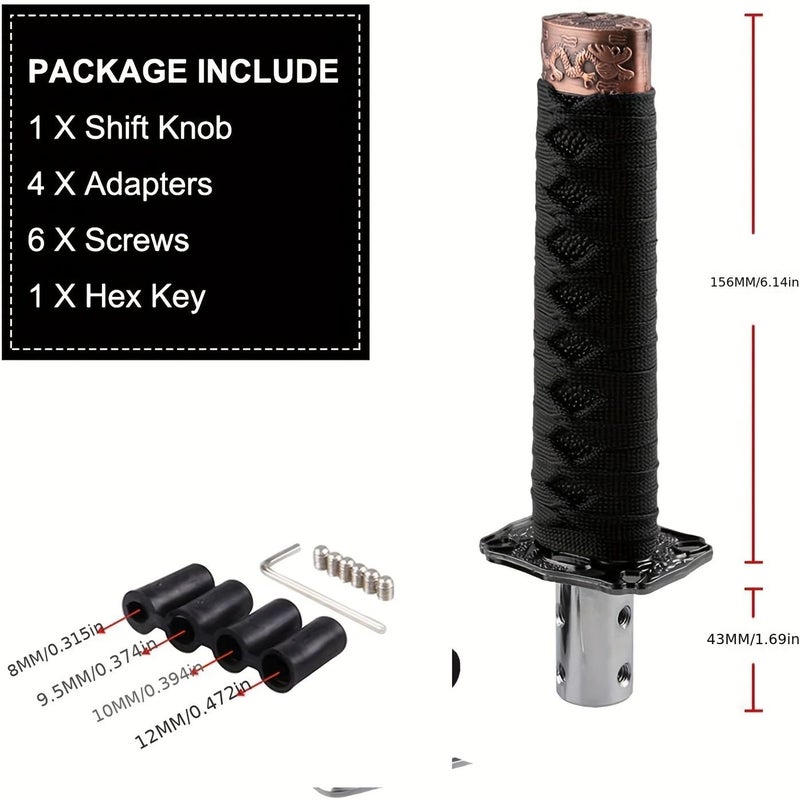 Universal Gear Shift Knob Sword Katana Style for Manual And Most Automatic Cars Black - Image 3