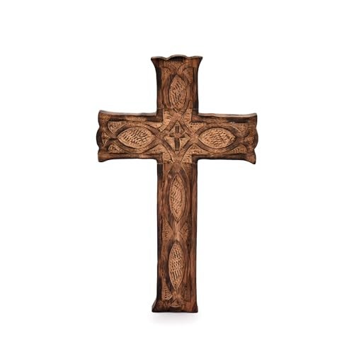NIRMAN Handmade Wooden Wall Cross Church Home Room Décor - Image 1