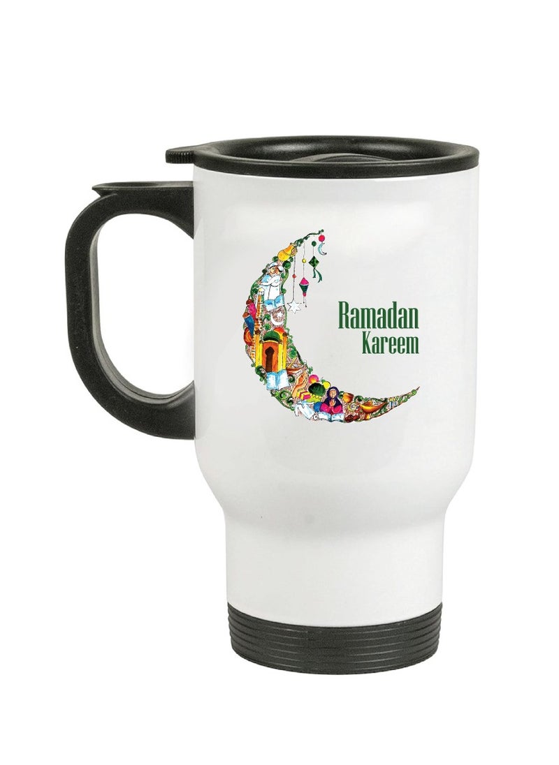 PRINTSHOP4ME Ramadan Stainless Steel Travel Mug - Gift for Ramadan - Friends - Colleagues - Ramadan Coffee Mug for Hot or Cold Beverages  - Image 1