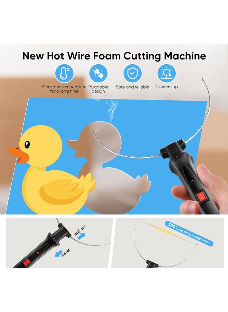 KADIP 4 in 1 Hot Wire Foam Cutter Set, Electric Styrofoam Cutting Tool with Digital Voltage Controller, Polystyrene Cutting Tool with Temperature Control, for Foam Cutting, Detail Handling(UK Plug)  - Image 2