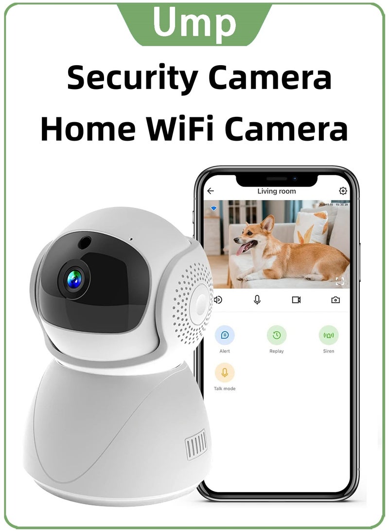 يو ام بي كاميرا مراقبة ذكية، كاميرا مراقبة بدقة 1080P عالية الوضوح، كاميرا منزلية PTZ، كاميرا واي فاي، جهاز مراقبة للأطفال، كشف بالذكاء الاصطناعي، صوت ثنائي الاتجاه، تتبع تلقائي، رؤية ليلية، عرض بانورامي 360 درجة، تحكم عن بعد عبر التطبيق، تدعم حتى 256 جيجابايت - Image 1