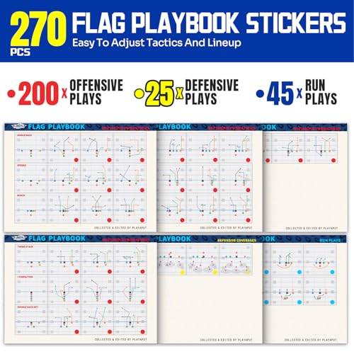 PLAYAPUT 5 Pack Football Wristbands with 30 Playbook Stickers, 15 Playbook Cards, Easy Clean Footballs Wristbands for Plays, Quarterback Wristband Playbook for Youth Football Gear for Training - Image 3