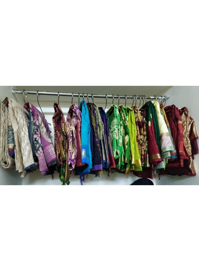 Rollyware Unique Design Hanger - Premium Stainless Steel Hanger For Sarees, Pants, Scarves & Other Clothes - Lower Band Lock (Red, 30 Pieces) - Image 5