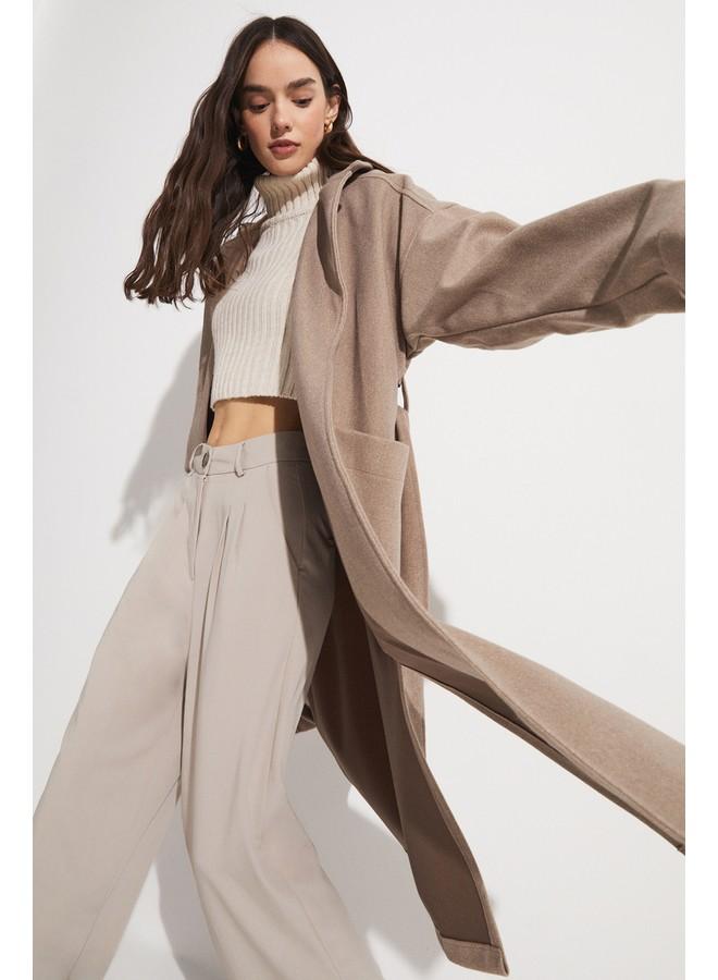 June Pocket Detailed Coat Mink - Image 1
