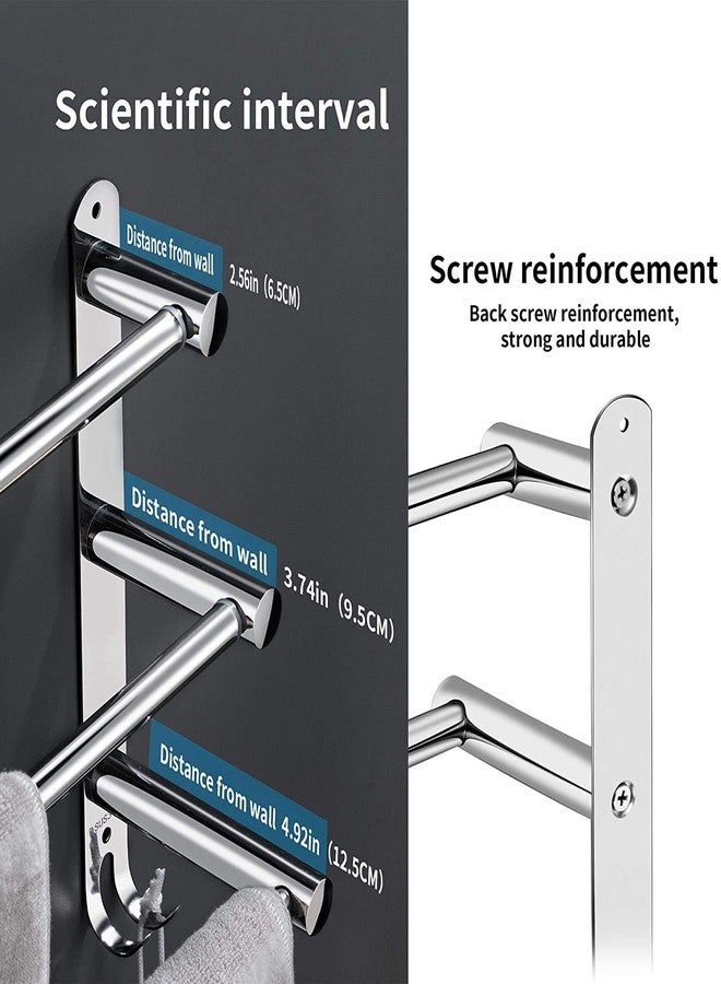 lanliebao Towel Bars Hanger Freely Retractable 20-30 Inche Stainless Steel 304 Bath Rack Strong 3M Adhesive Bathroom Wall Free mounting Hole-Installing washroom Kitchen Space Saving 3 Bars - Image 4