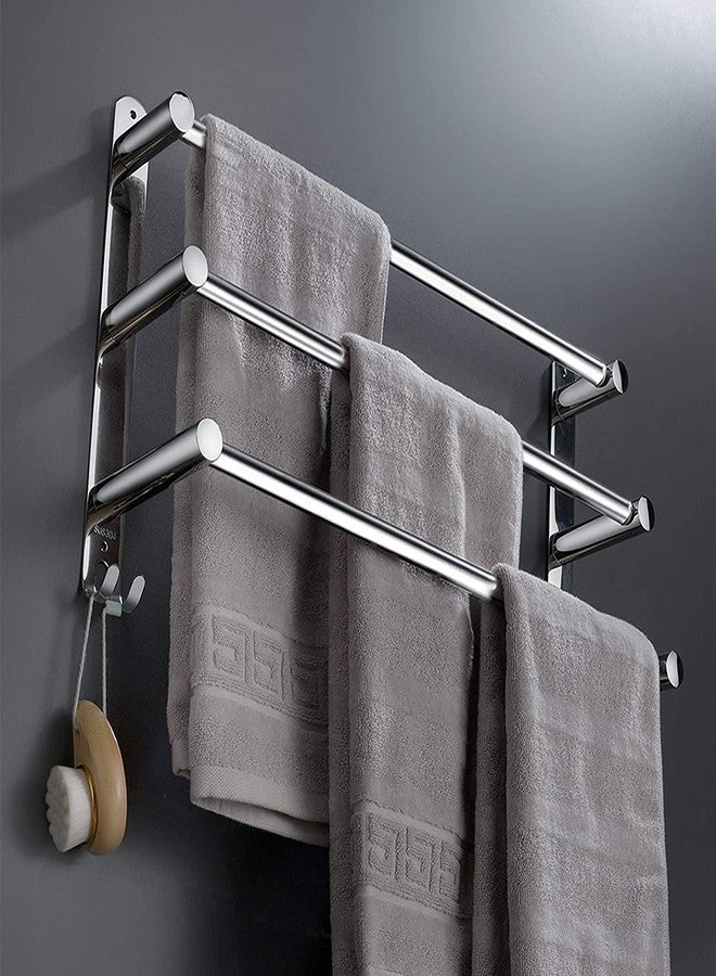 lanliebao Towel Bars Hanger Freely Retractable 20-30 Inche Stainless Steel 304 Bath Rack Strong 3M Adhesive Bathroom Wall Free mounting Hole-Installing washroom Kitchen Space Saving 3 Bars - Image 1