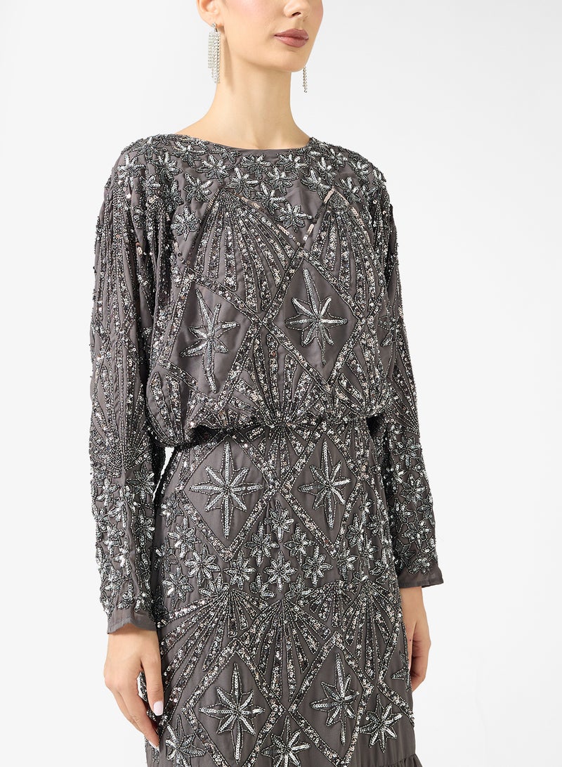 Maya Embellished Long Sleeve Maxi Dress - Image 3
