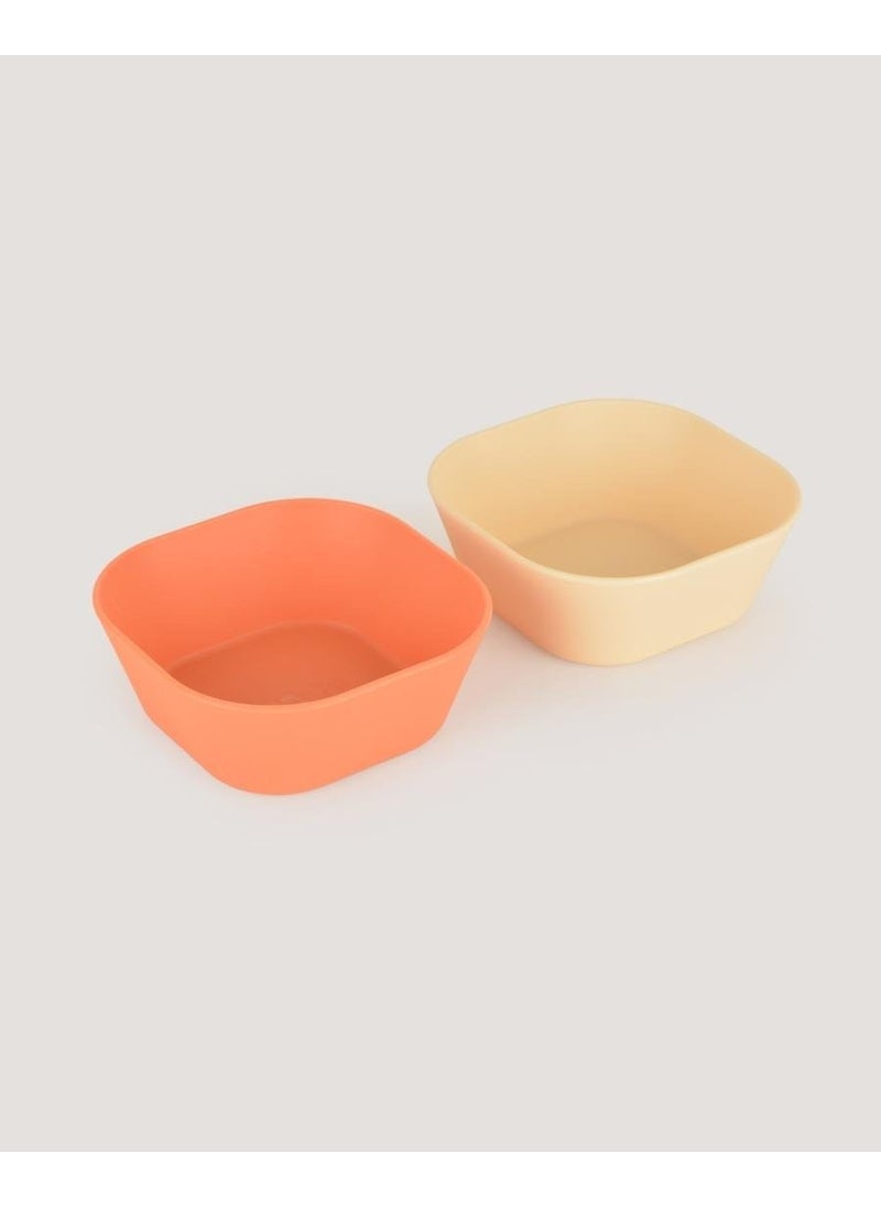 Let's Be Child 2-Piece Square Bowl Peach-Vanillia  - Image 2