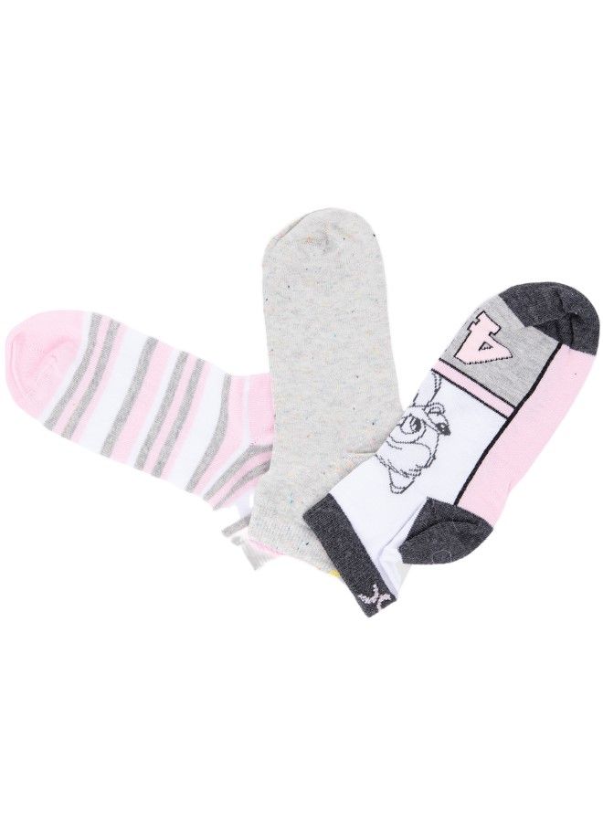 Carina Cotton Ankle Socks - 3 Pairs - Multicolor - Image 1