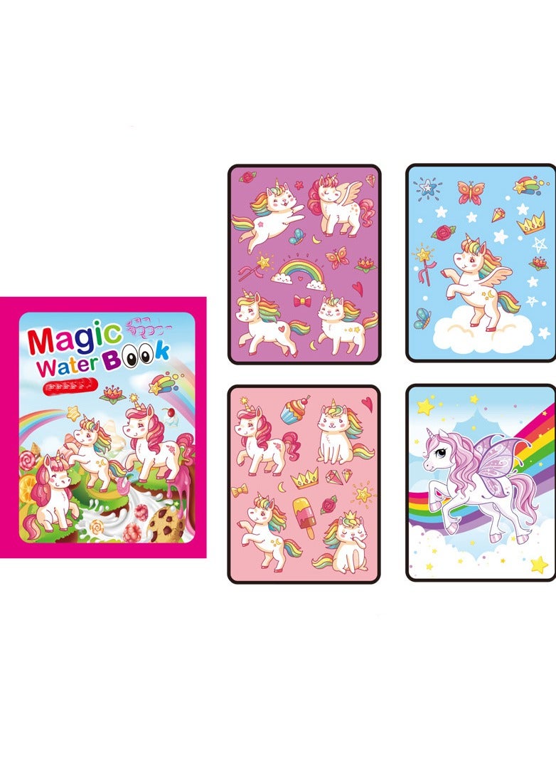 2 Pack Watercolor Magic Book Toddler Kids Reusable Painting Cartoon Mermaid Unicorn Coloring Book Boys Girls Educational Learning Toy Gift - Image 2