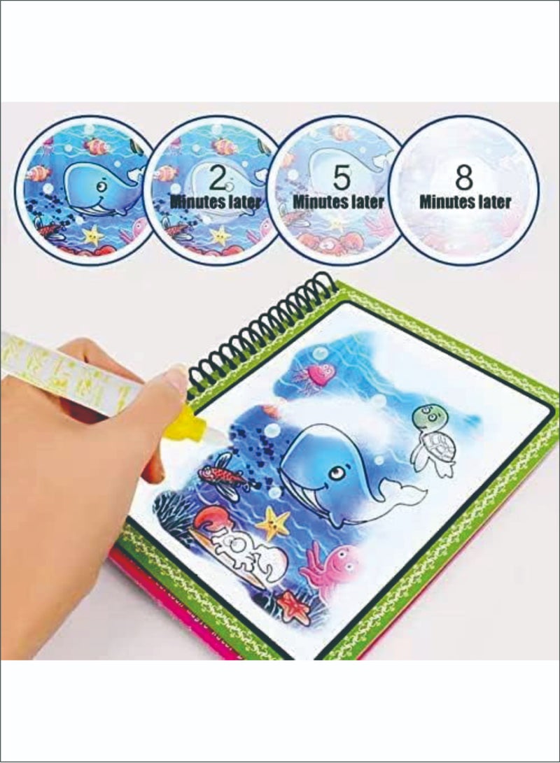2 Pack Watercolor Magic Book Toddler Kids Reusable Painting Cartoon Mermaid Unicorn Coloring Book Boys Girls Educational Learning Toy Gift - Image 4