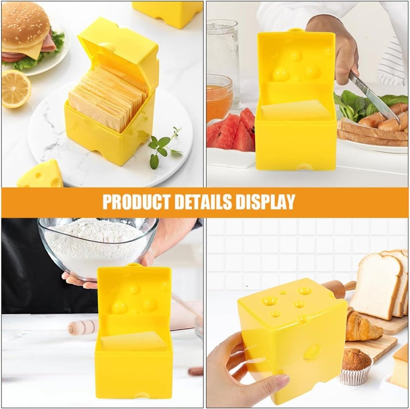 Uonlytech 3pcs Cheese Slice Storage Containers with Lids for Refrigerator, Airtight Food Boxes for Bacon and Cheese Fridge Organization, Plastic Mini Fridge Keepers for Kitchen Use - Image 3